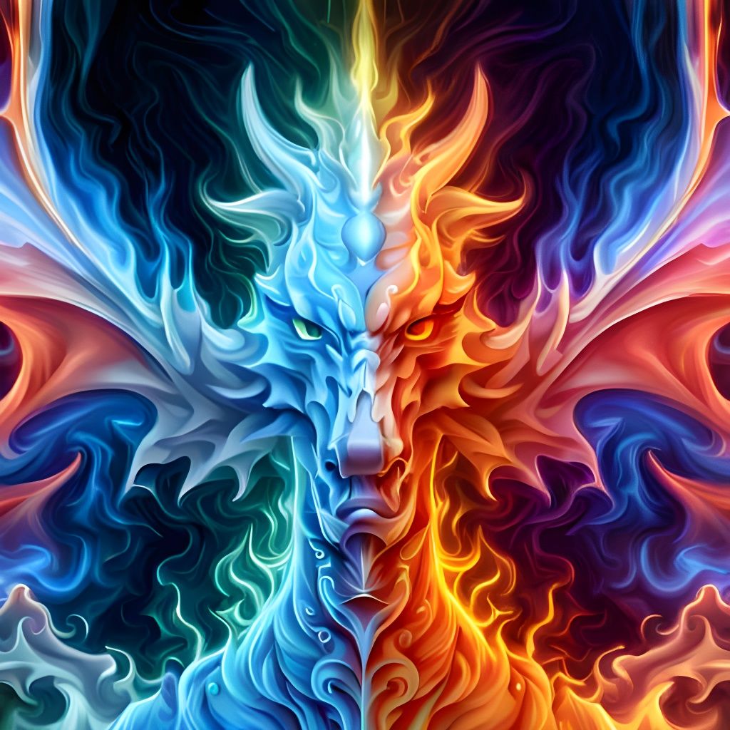 Hyperdetailed Fire Dragon in Baroque Art Nouveau Style