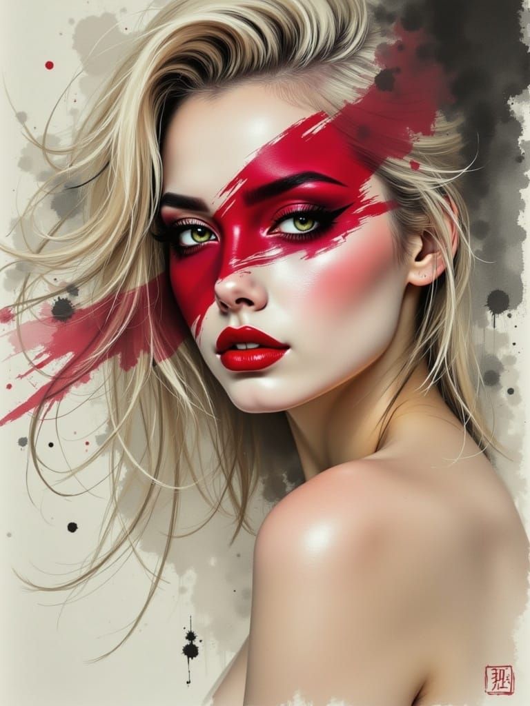 Vibrant Portrait of a Fearless Woman