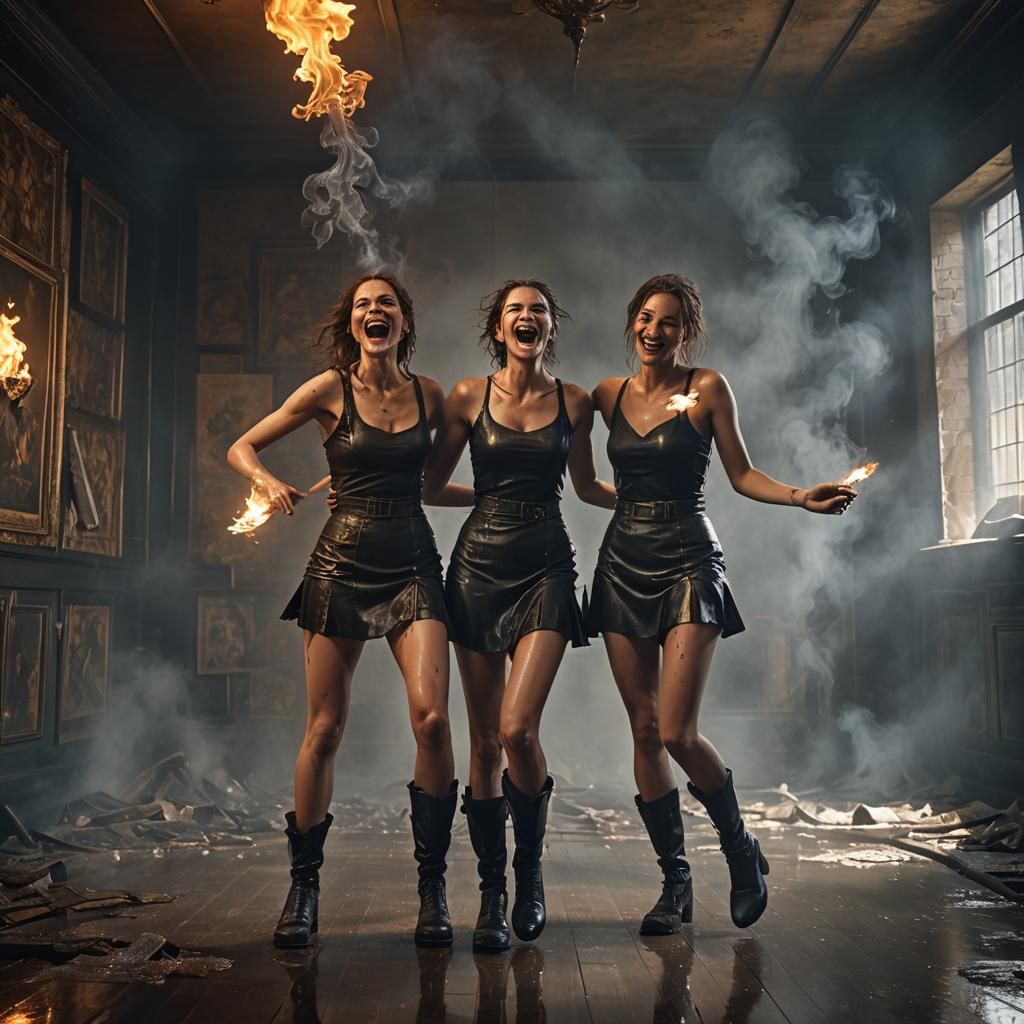 Three Women in Love: Dark Fantasy Art