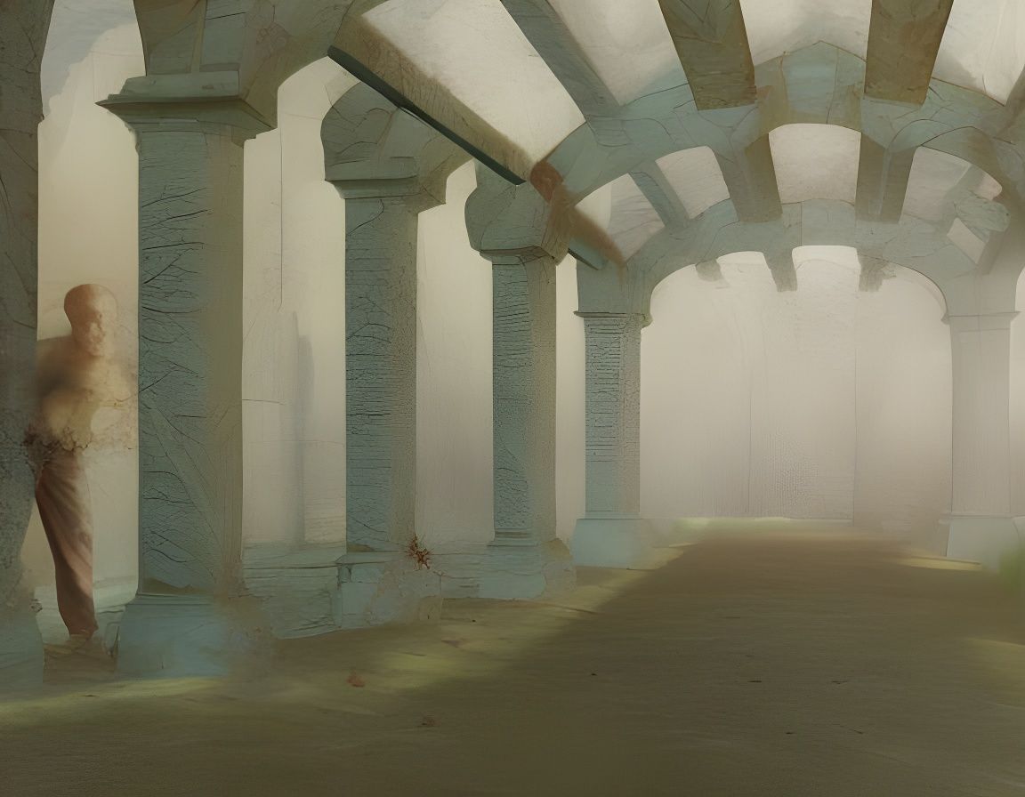 Ruins Embraced by Vines in 3D Relief