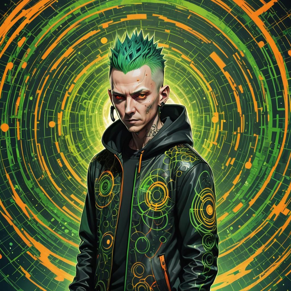 Dark Fantasy Anime Character in Graffiti Style