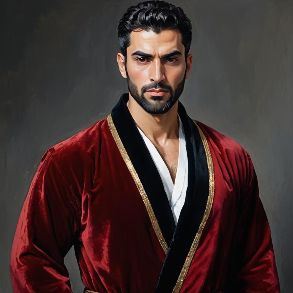 Expressionist Portrait of Man in Red Robe