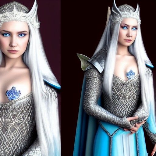 Elven Princess in Ivory Armor: A Fantasy Portrait