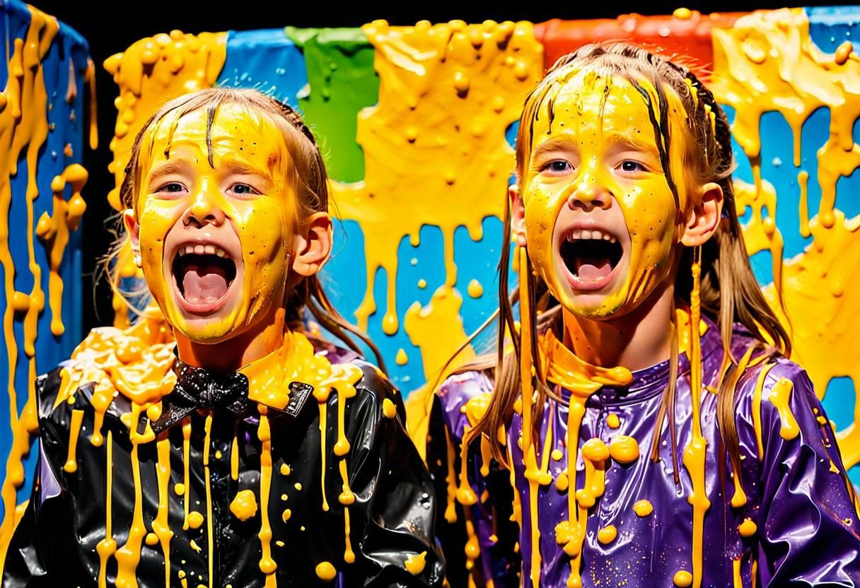 Two Girls on a Messy Game Show
