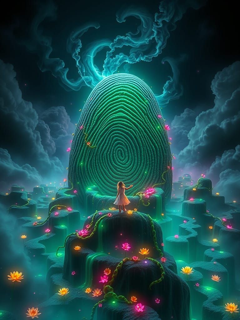 Enigmatic Maze of Identity with Radiant Girl