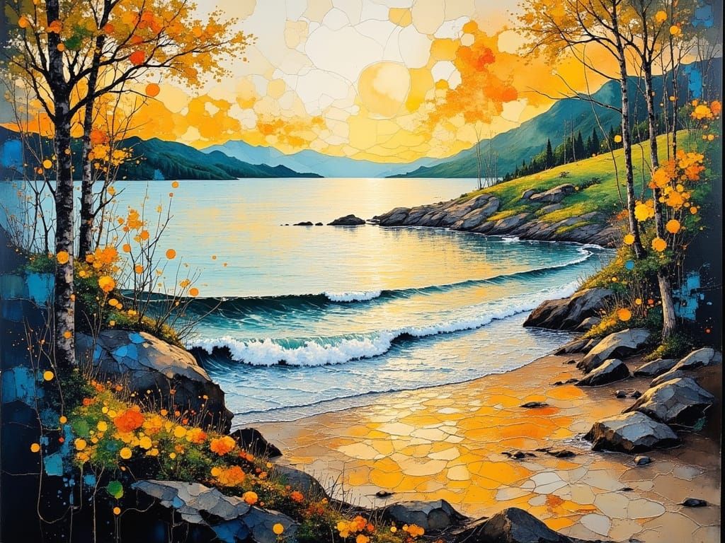 Sunlight on Water in Expressionist Style