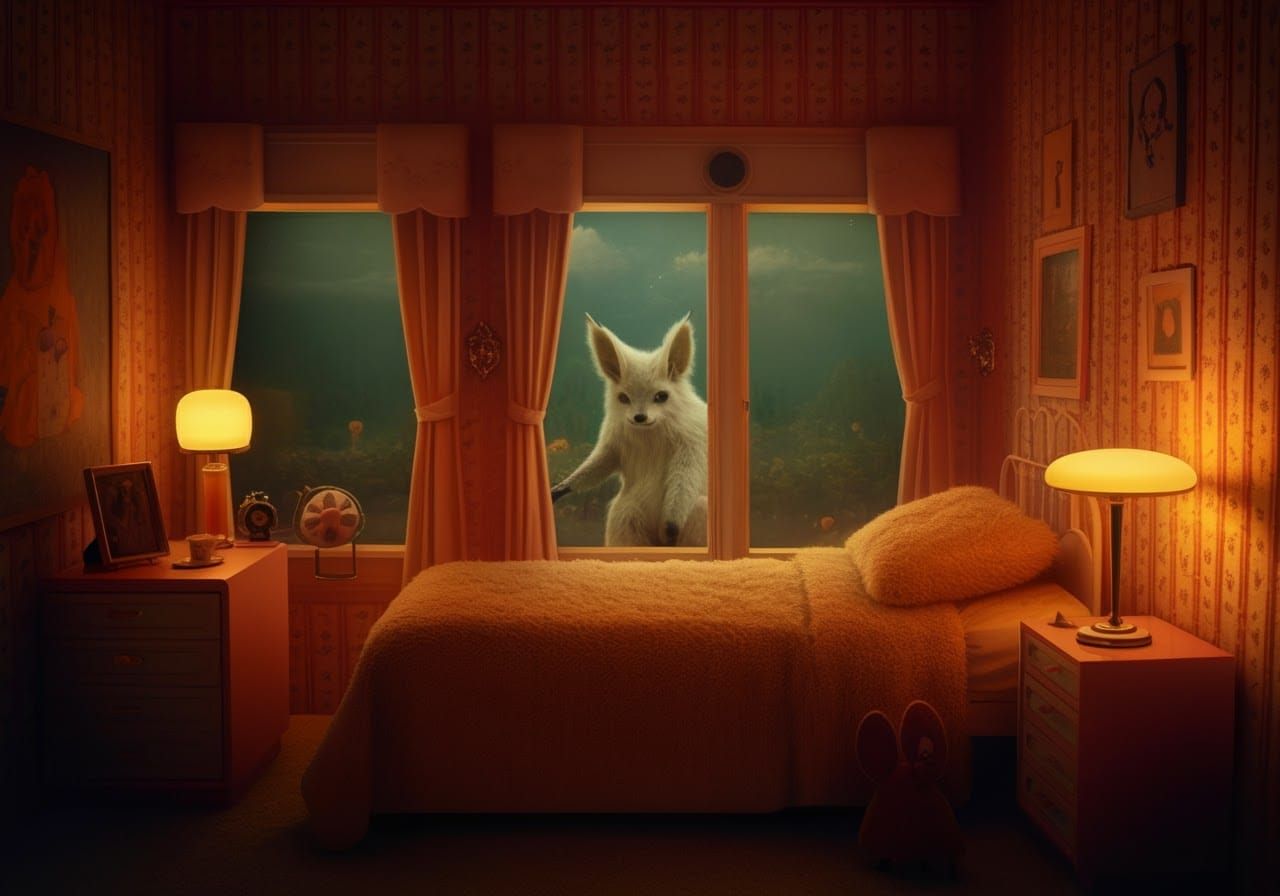 Chintzy 1970s Bedroom with Furry Furniture