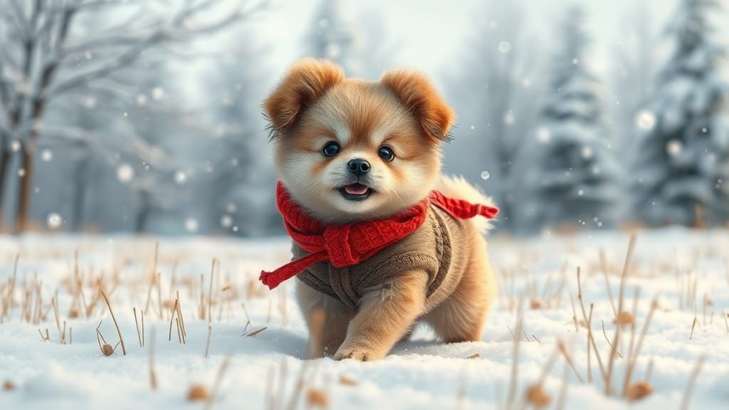 Dog with a red scarf
