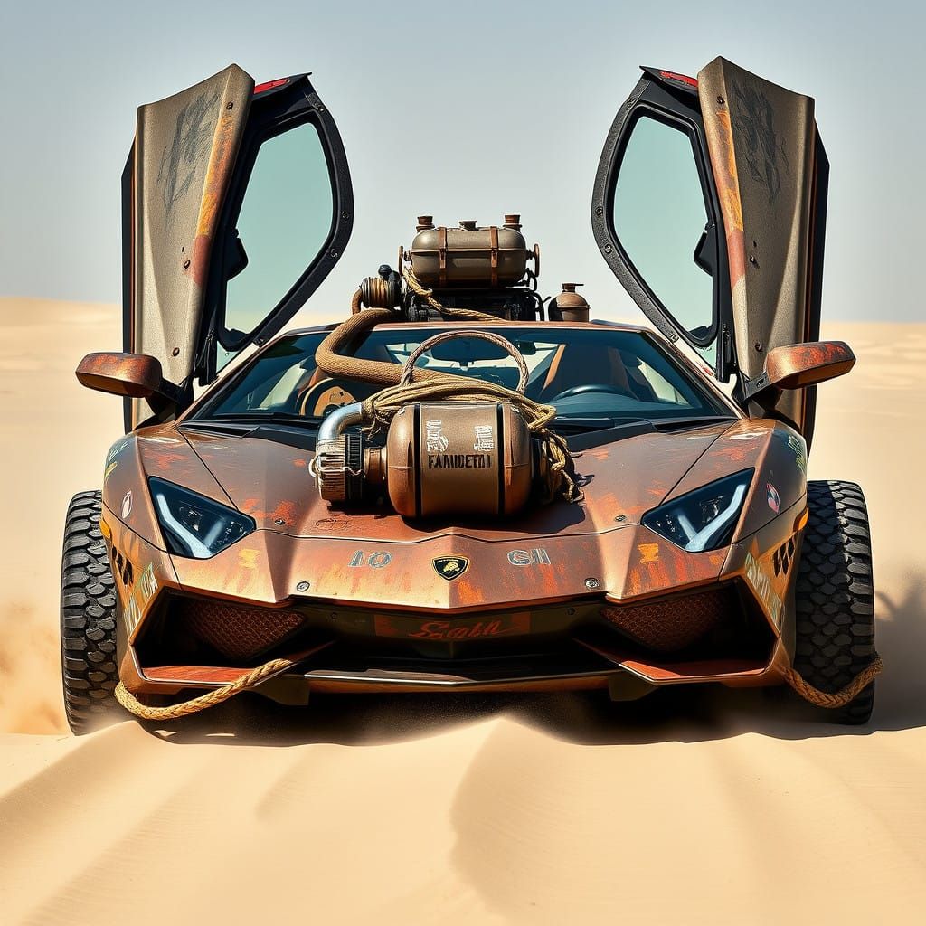 Rugged Lamborghini Aventador in Exposed V12 Engine View