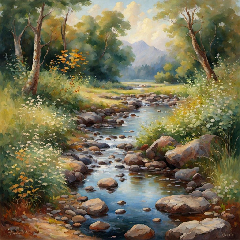 A Forest Landscape in the Style of Thomas Moran