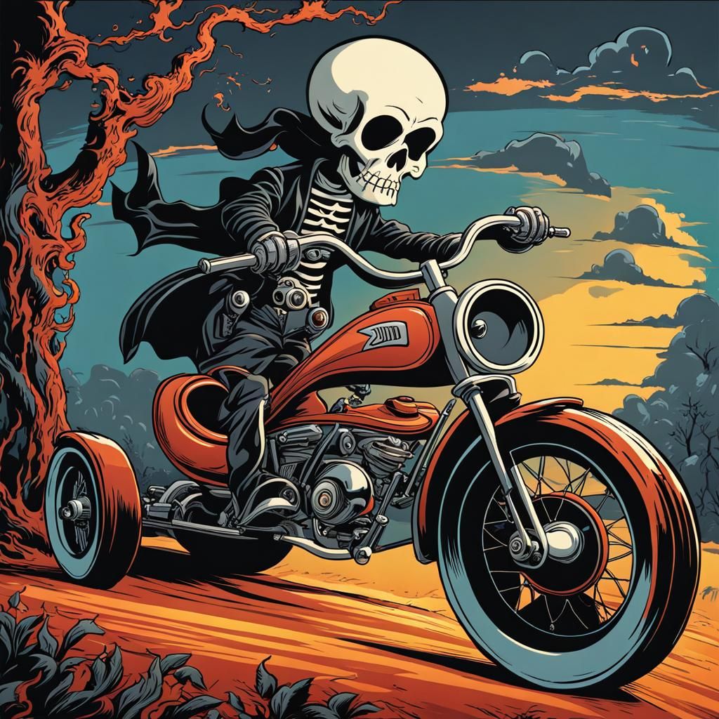 Cartoon Death Rides a Tricycle