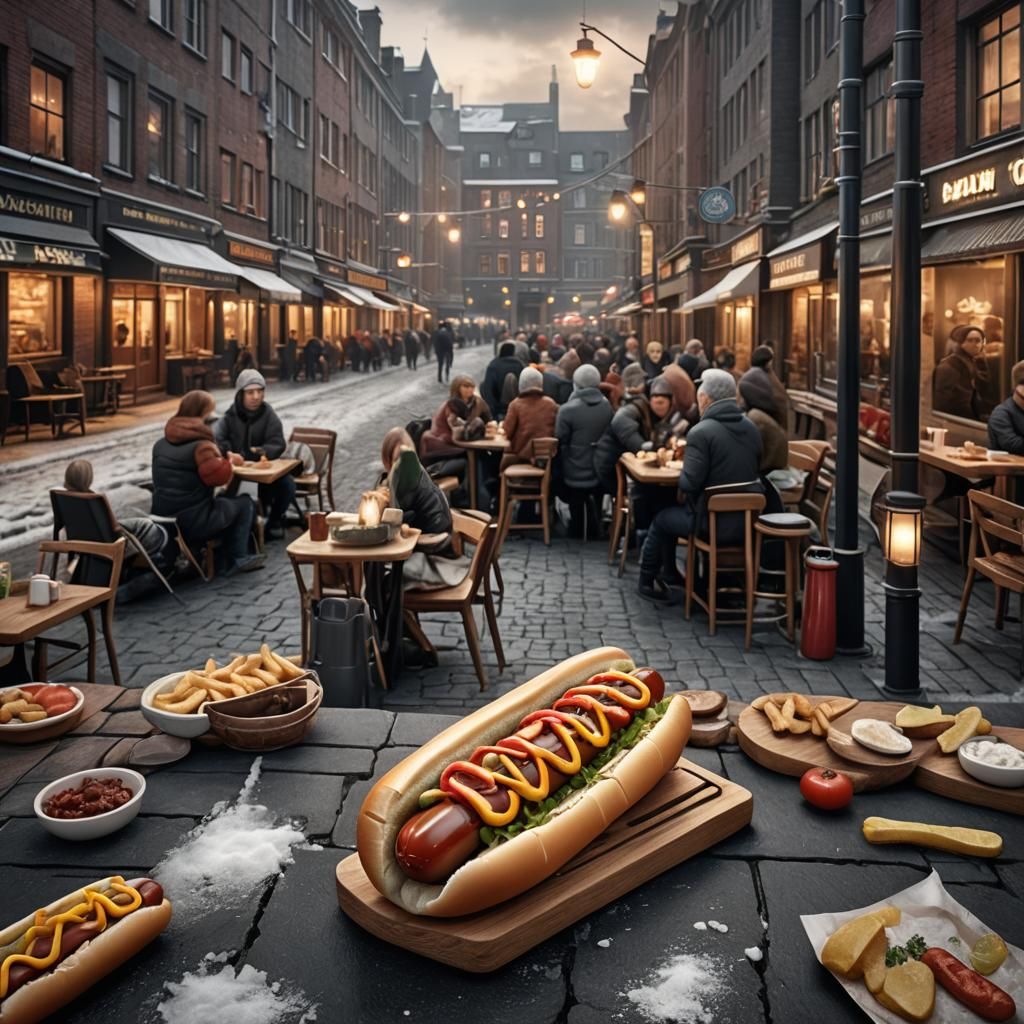Gourmet Scandinavian Hot Dog in 3D