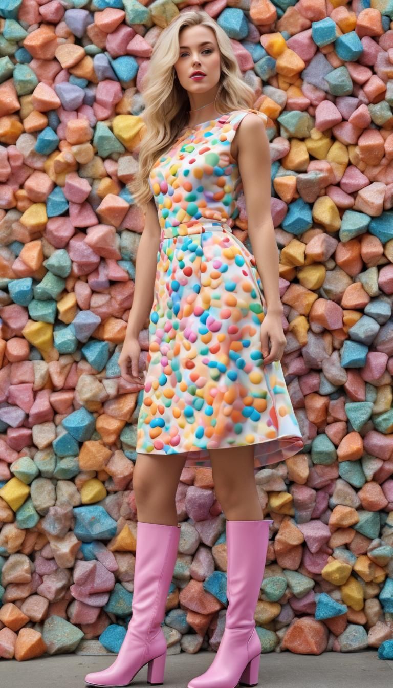 Hyperreal Portrait in Fruity Pebbles Dress