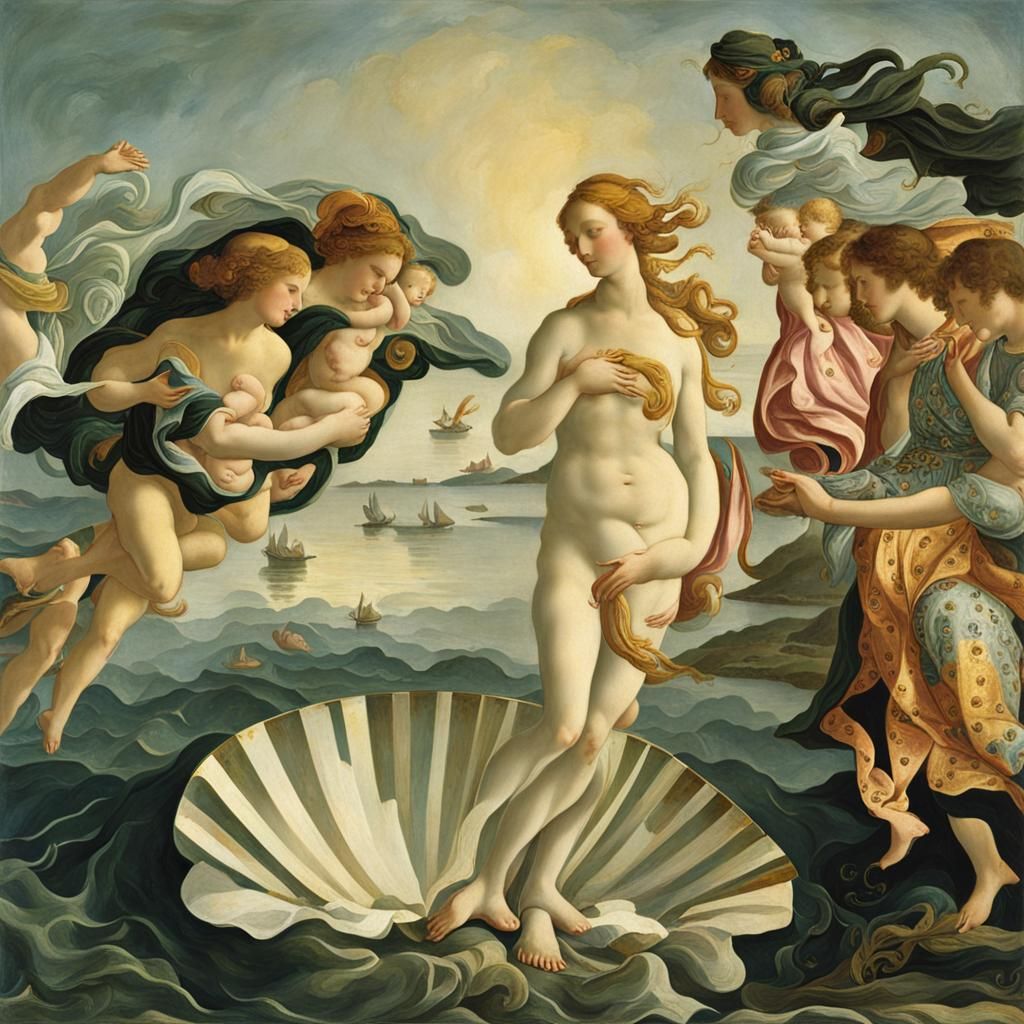 AI Interpretation of The Birth of Venus