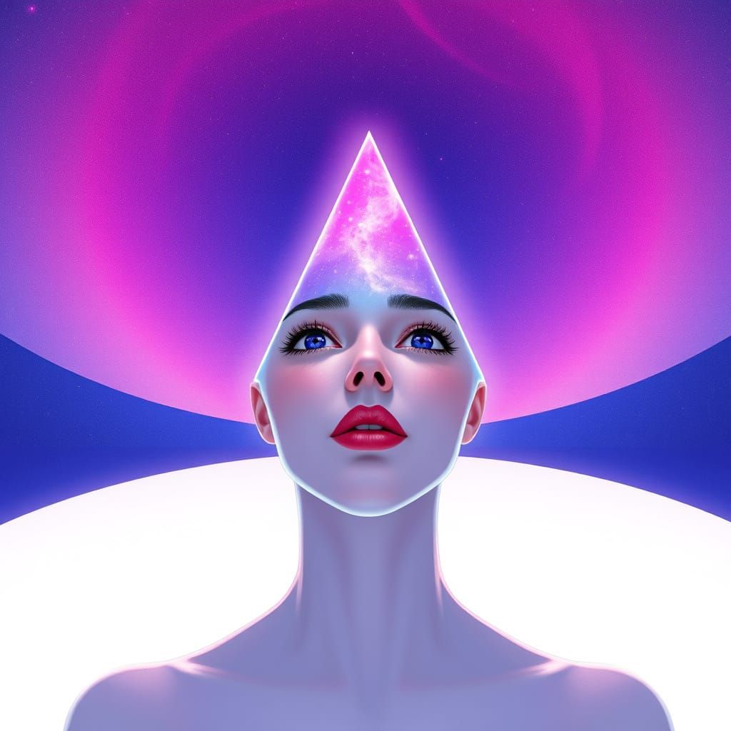 Liv Smiles, Eyes Reflecting a Gentle Rose Hue