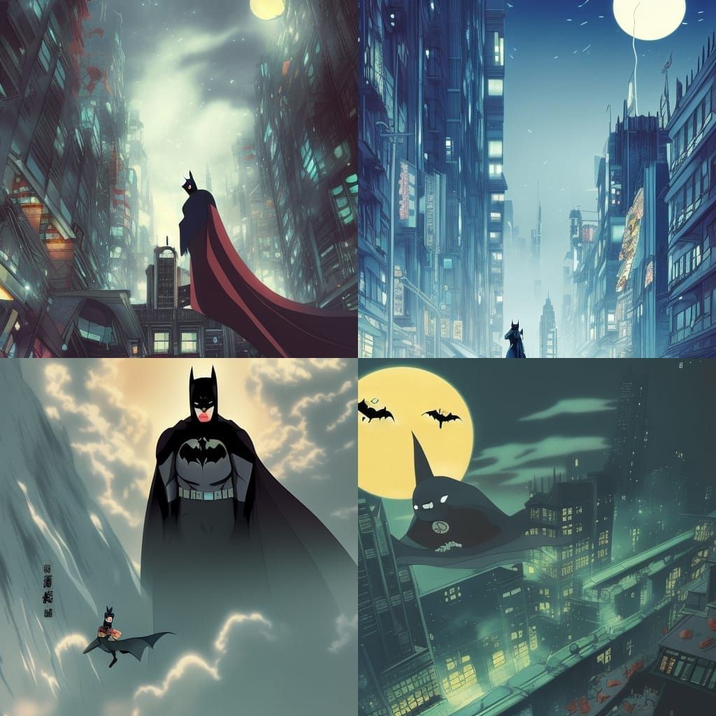 Batman Returns: Ghibli-Inspired Anime Key Visual