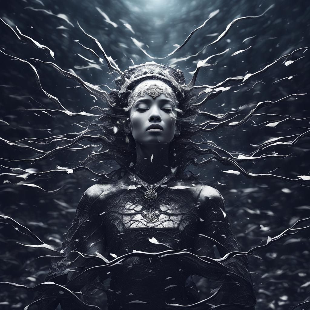 Abstract Depiction of Inner Turmoil and Desire