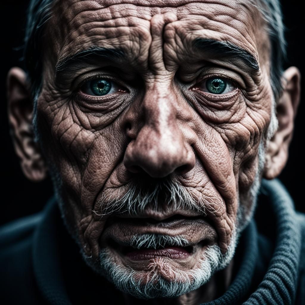 Evocative Portrait of Weariness with Ambient Lighting