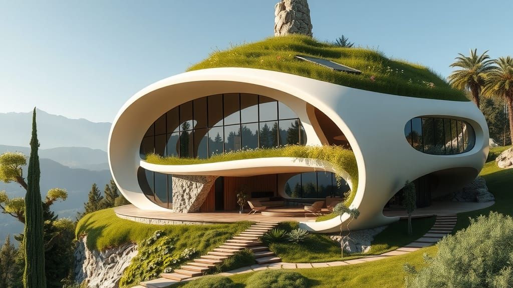 Futuristic Sustainable House with Organic Design