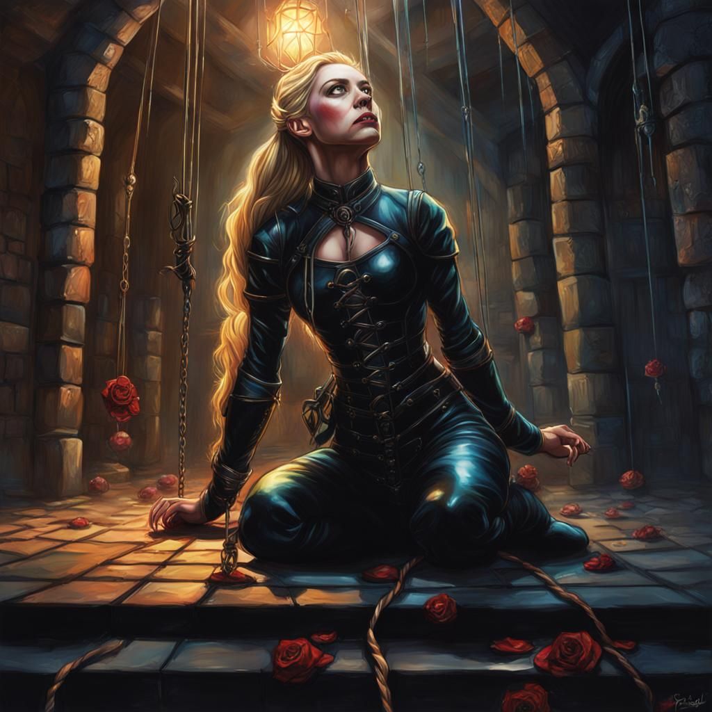 Rapunzel in a Gothic Dungeon