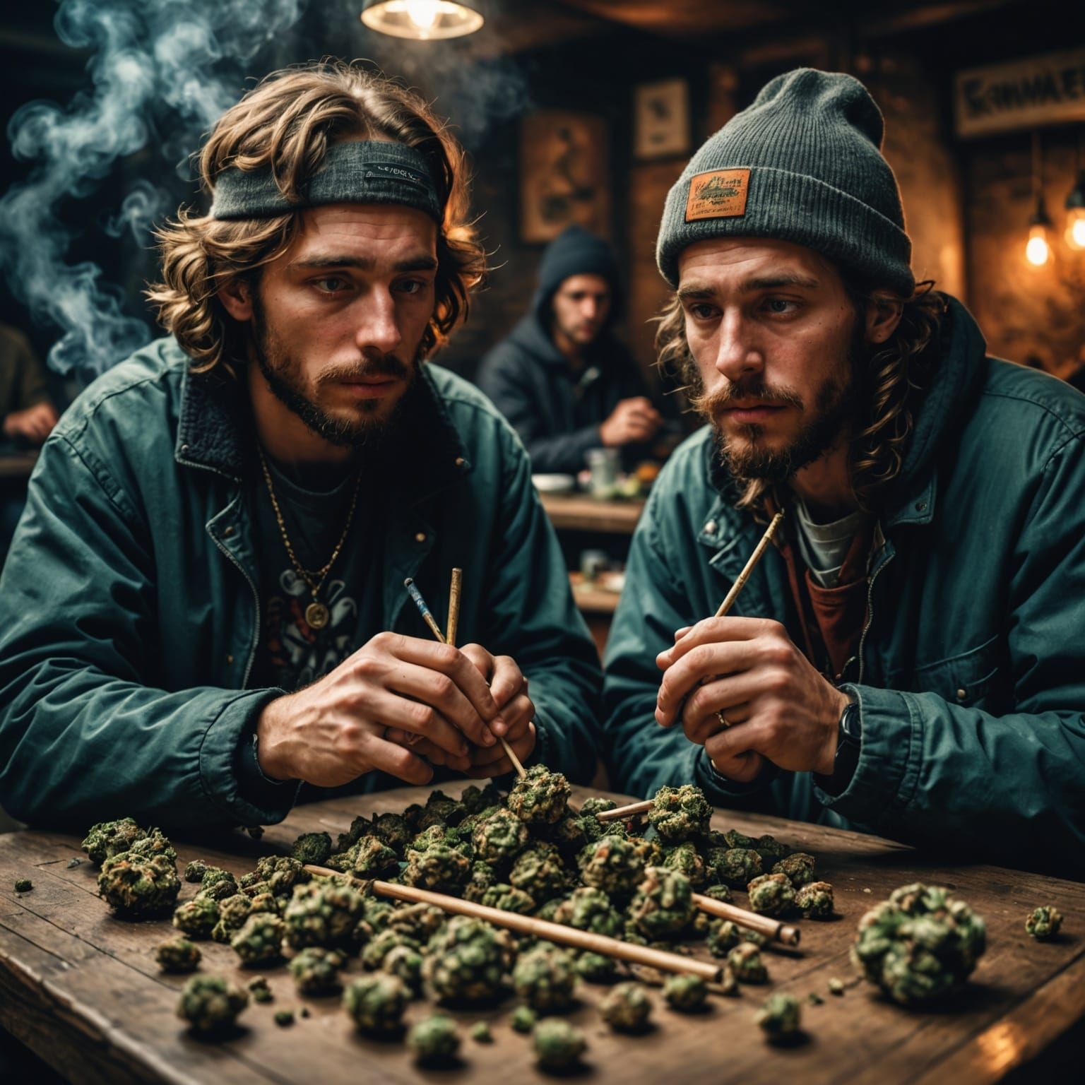 Hyperrealistic Stoners in Cinematic Style