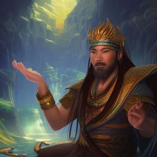 Atlantis Spiritual Master Portrait in Detailed Matte Paintin...