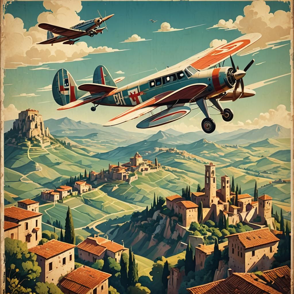 Retro Italian Travel Poster in 1950s Style
