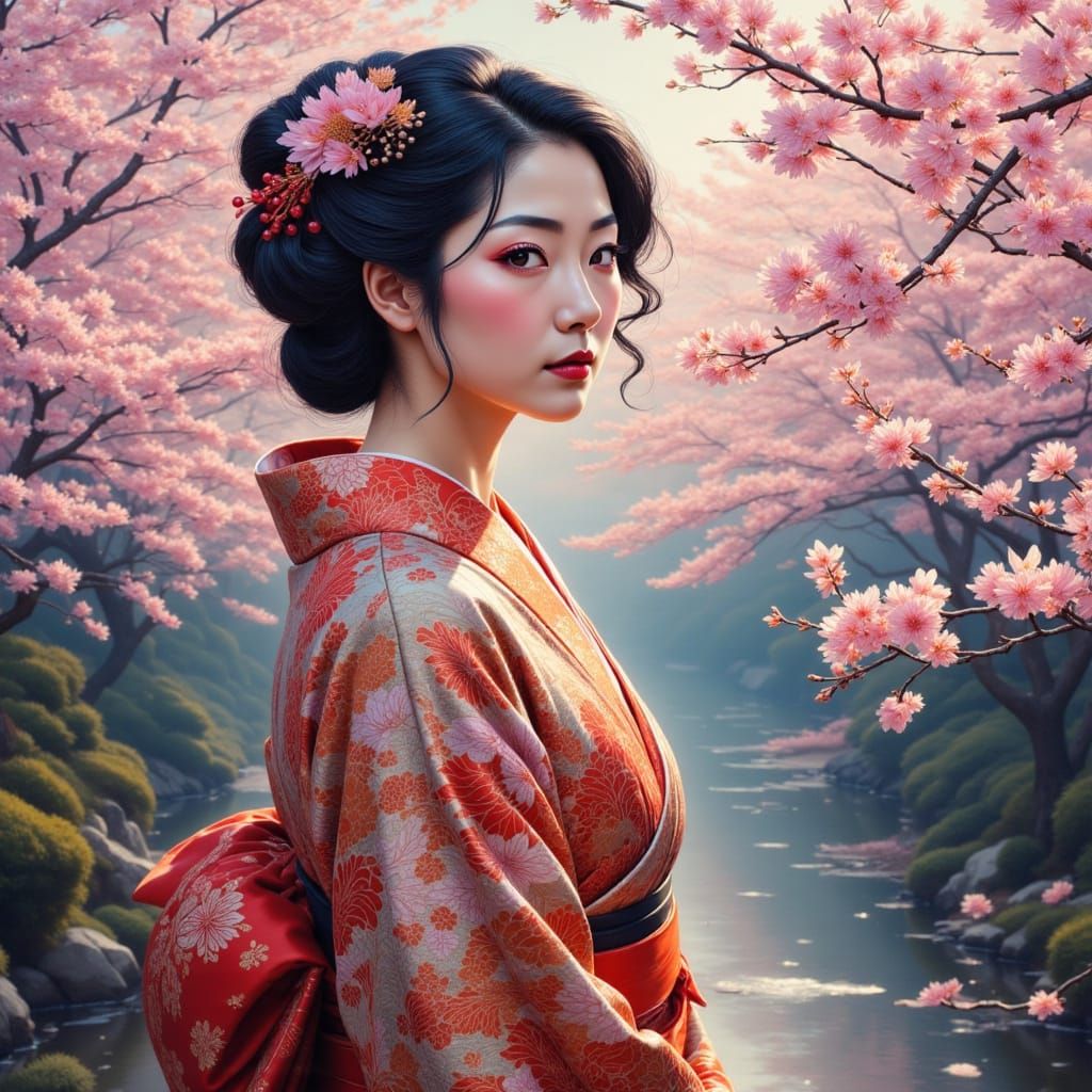 Japanese woman wearing Yukata<lora:Asian Aesthetic:1.0>