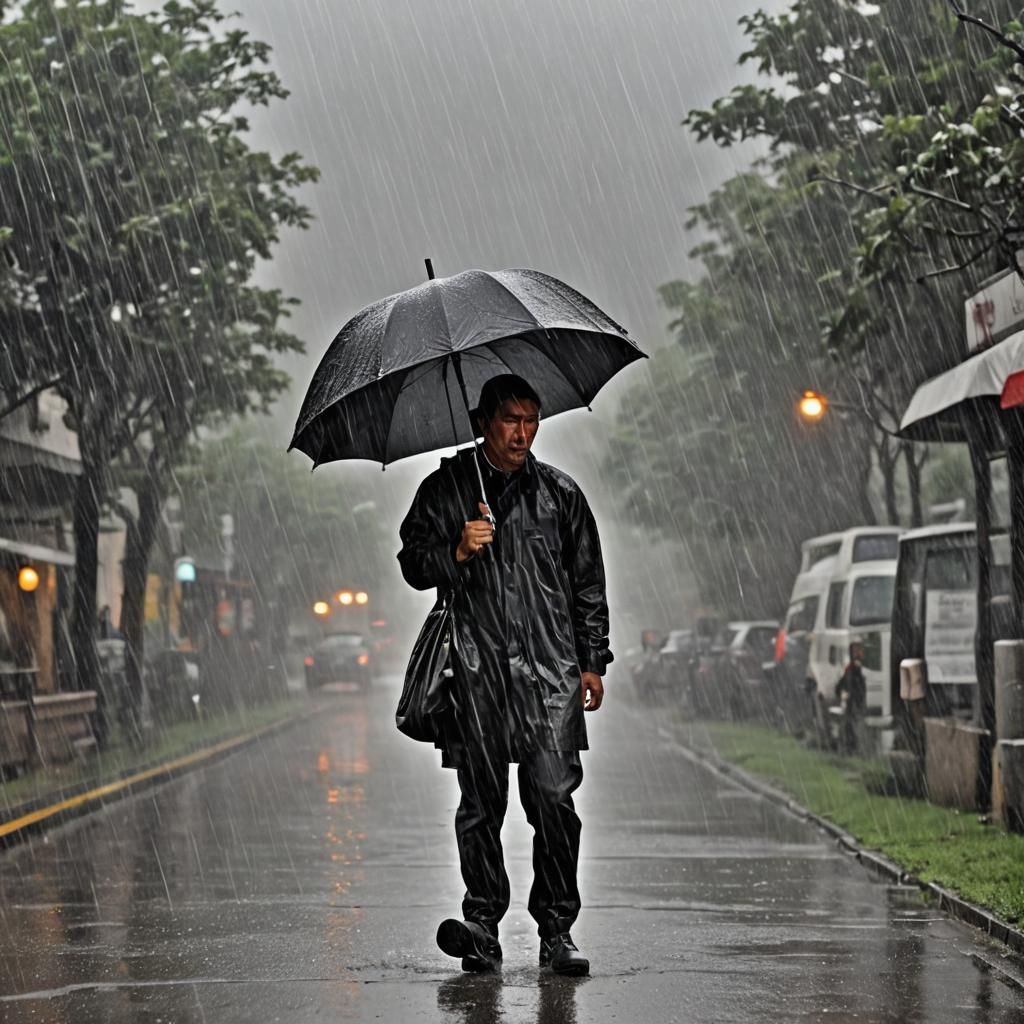 Rainy Search: Detailed Matte Painting in Deep Color