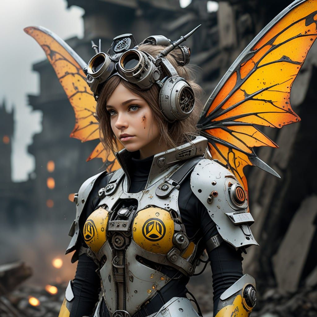 Fairy Rescuer in Ruined City