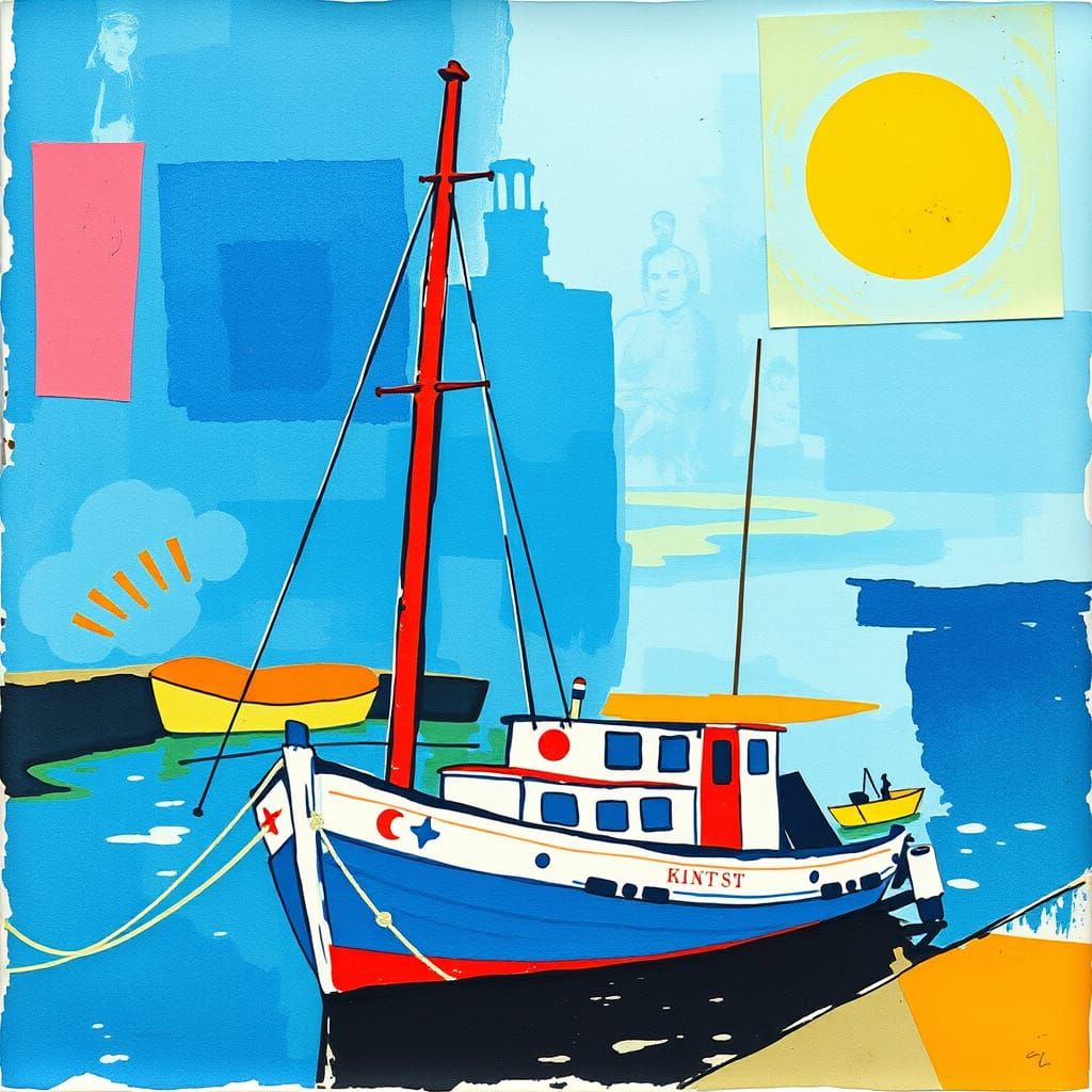 Minimalist Constructivist Collage of Kingston Port