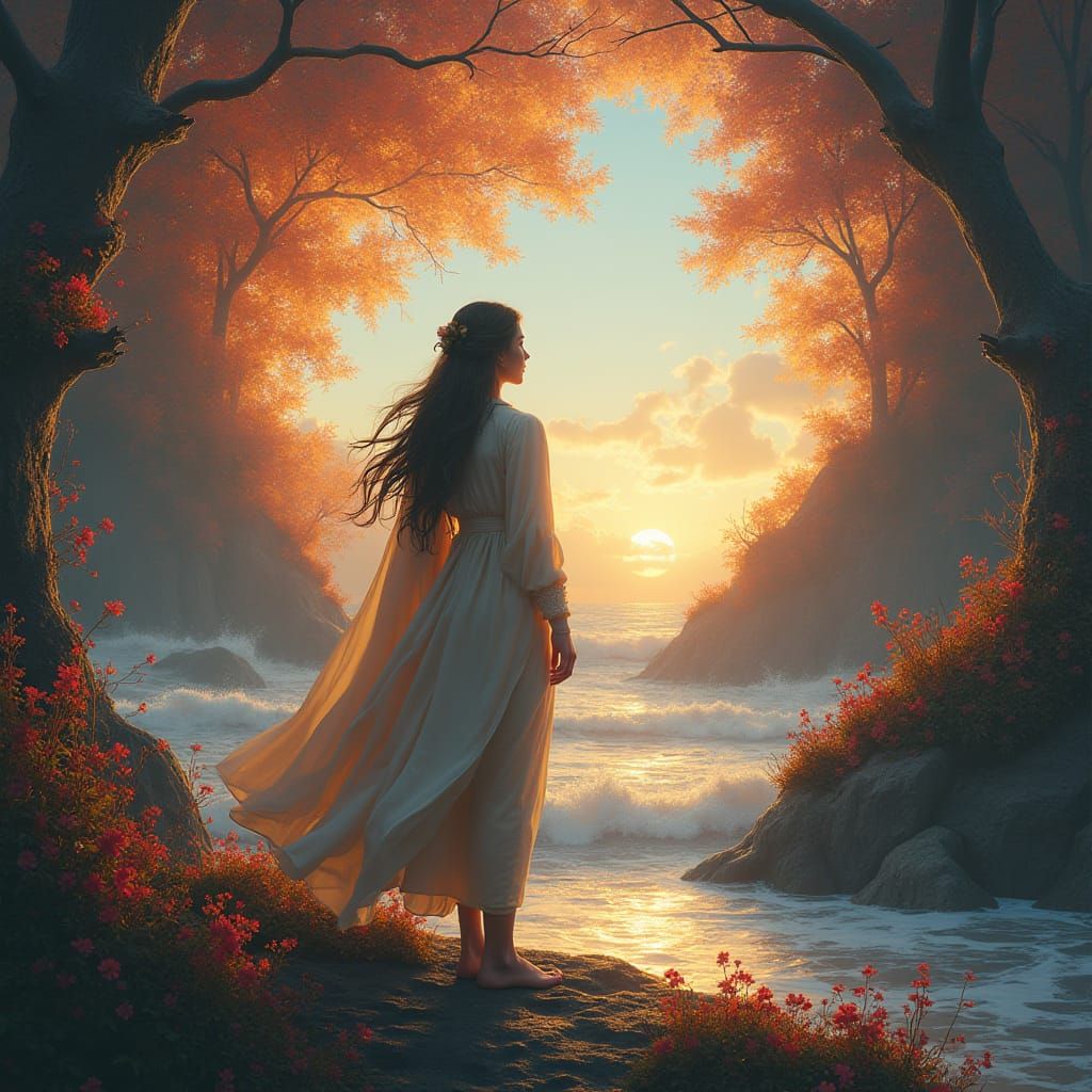 Heartfelt Farewell Scene as Detailed Matte Painting