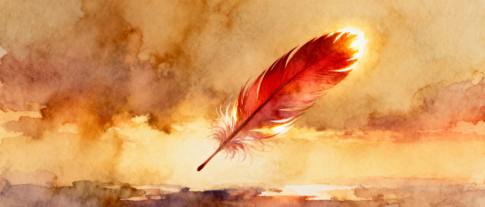 Elegant Autumn Feather in Golden Light