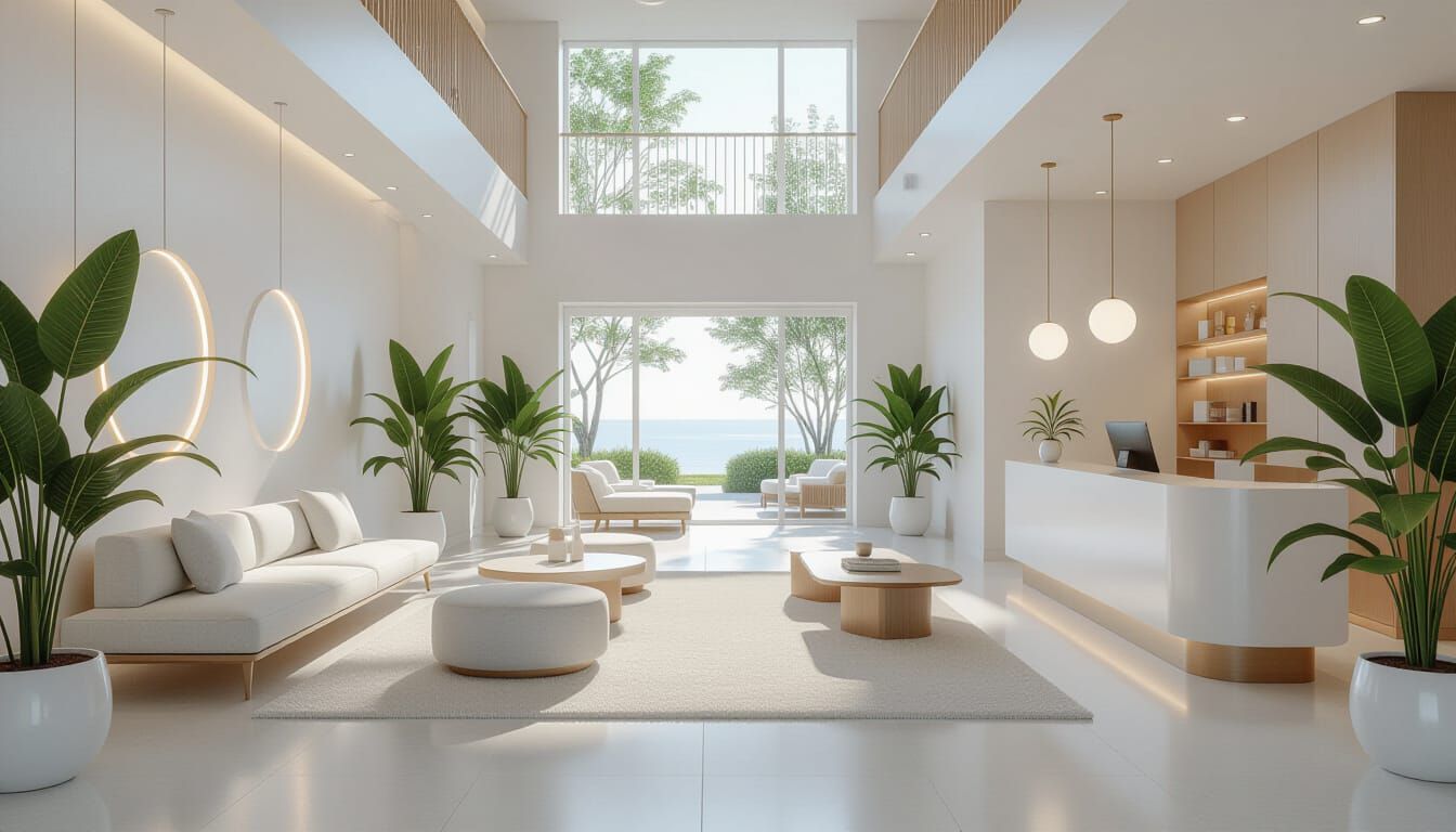 Frutiger Technozen Aesthetic: Serene Utopian Environments