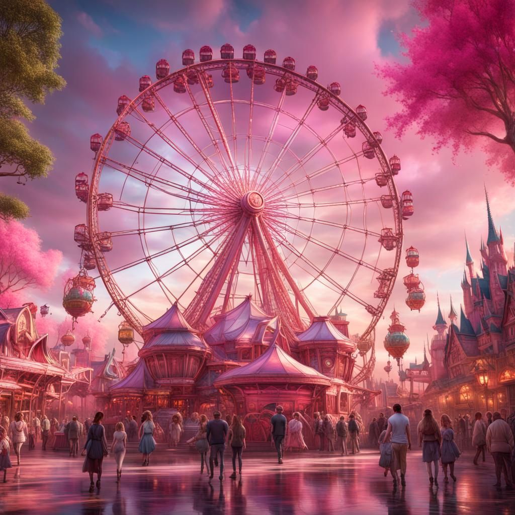 Ethereal Pink Disney World Fantasy in 8k
