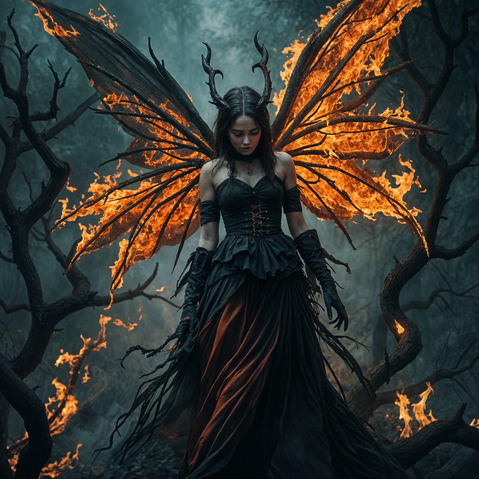 Sinister Fire Fairy Sets Forest Ablaze