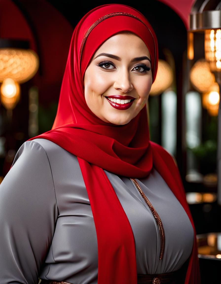 Art Deco Portrait of Elegant Woman in Hijab