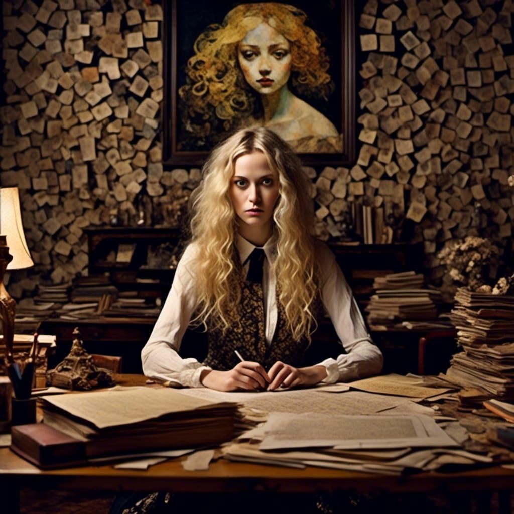 Frowning Teacher in Victorian Dark Academia Style