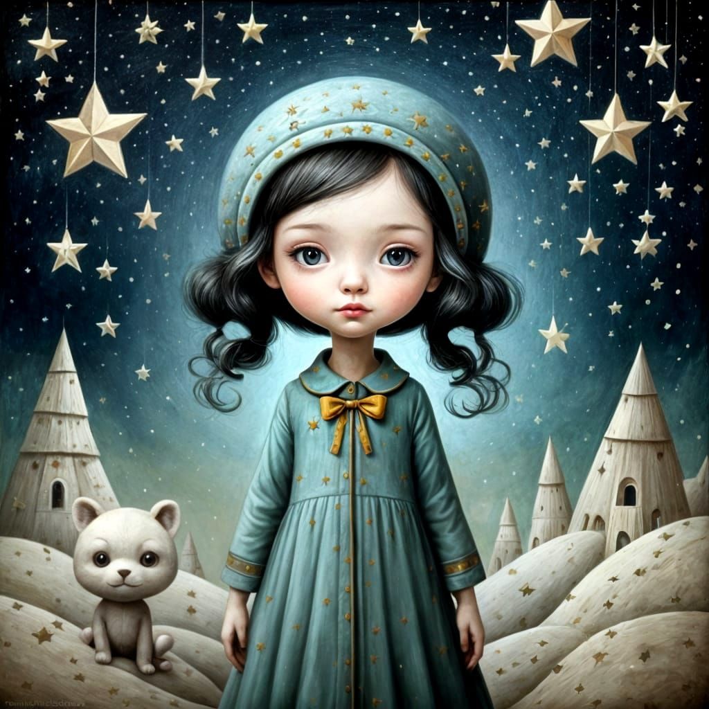 Whimsical Cosmic Dreamscape in Mannerist Style