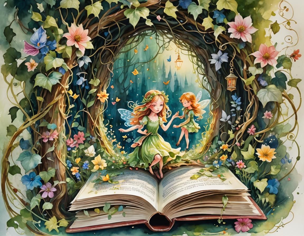 Enchanted Book: Impressionistic Fairy Tale Scene