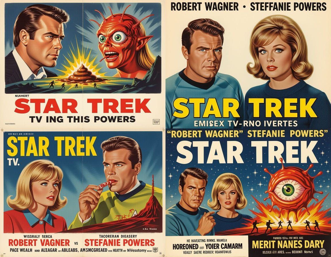 Bizarre 1960s Horror Movie Poster with Monster Attack