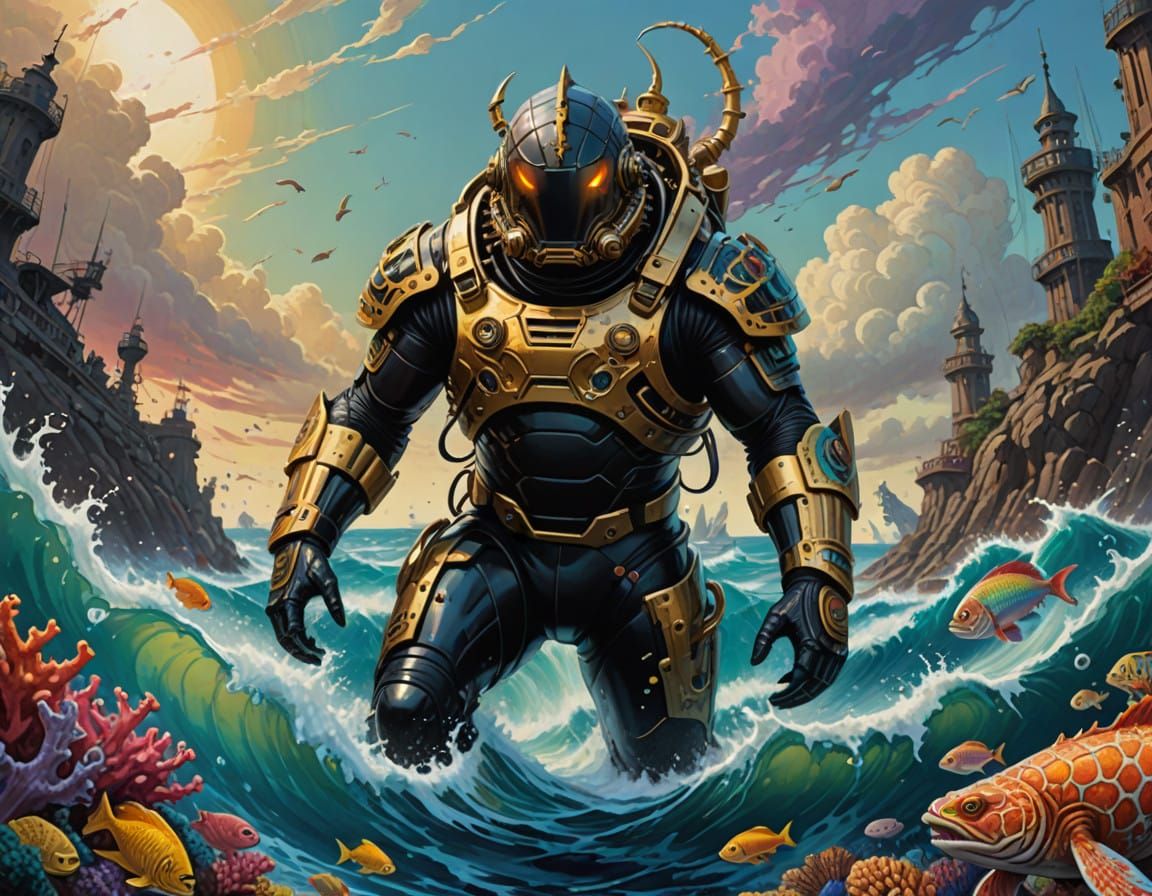 Giant Undersea Leviathan in Ocean Camouflage