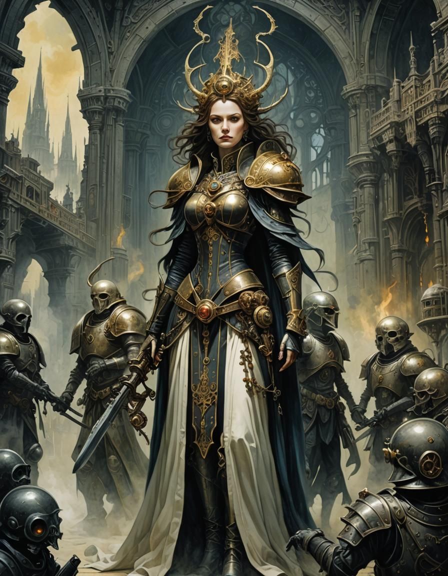 Silent Sister Propaganda Poster in Retro-Futurist Style