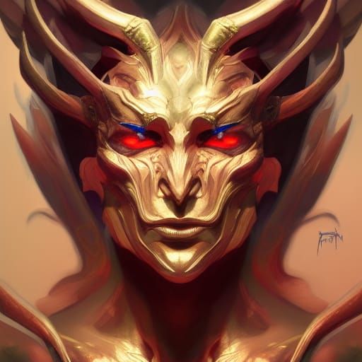 Demon Phoenix Portrait in Trending Art Style