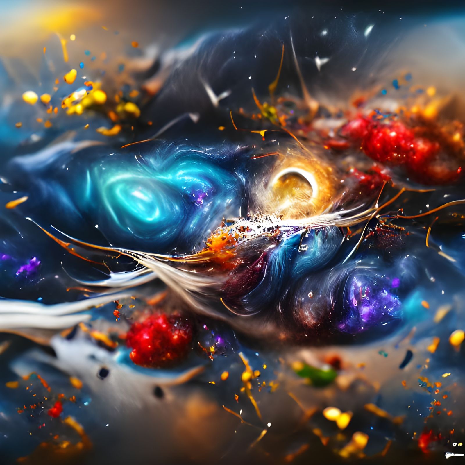 Galactic Collision: Celestial Artwork in 8k Resolution