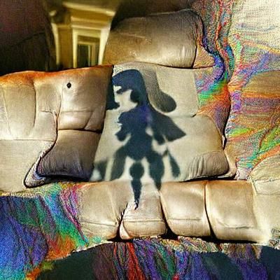 Shadow and Multidimensional Girl on Couch