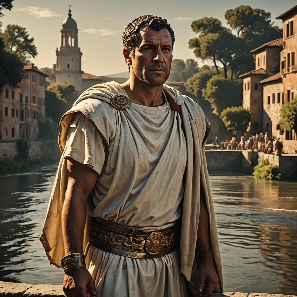 Julius Caesar Portrait in Renaissance Chiaroscuro Style