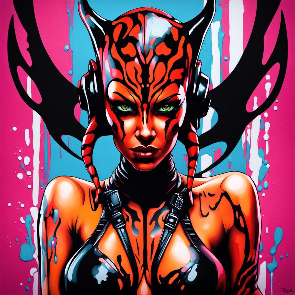 Darth Talon Graffiti Art in Polychromatic Splash Style