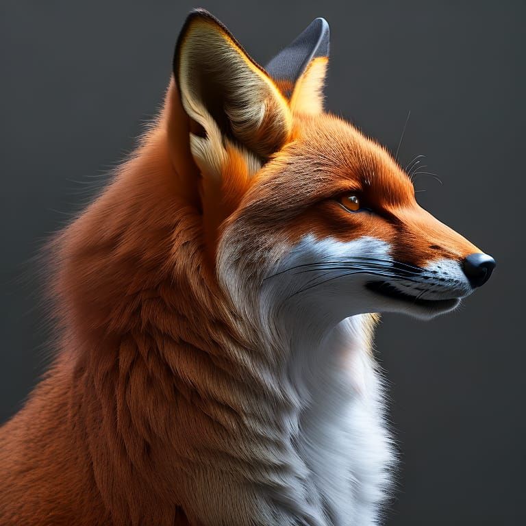Hyperrealistic Fox in Photorealistic Octane Render