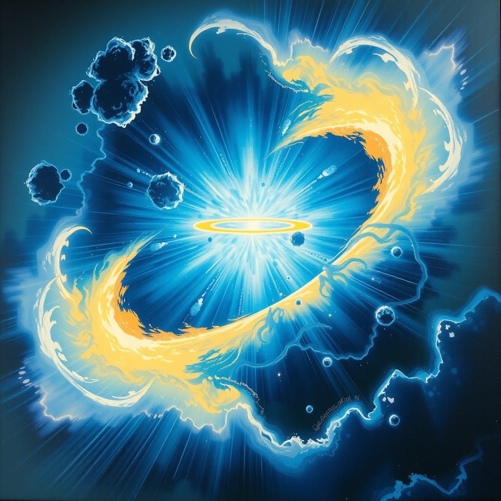 Cosmic Supernova Explosion in Vibrant, Ethereal Colors